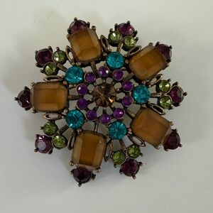 Vintage Worthington Pin Broach Floral Stones
